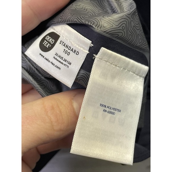 Lands' End Jacket Womens 2X Blue Rain Coat Hooded Packable Lined Pockets - Picture 9 of 11